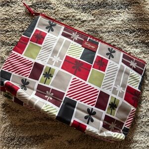 Thirty-One Red and Green Patterned Cosmetic Bag